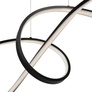 Lustra LED suspendata, design modern Curve negru - Img 4