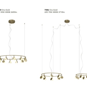 Lustra LED suspendata design modern SHELL 70W aurie - Img 3