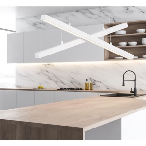 Lustra LED suspendata design modern X-LINE alba - Img 2