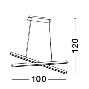 Lustra LED suspendata design modern X-LINE neagra - Img 9