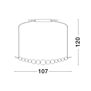 Lustra LED suspendata, dimabila, deosebita design lux PERLA opal, auriu 115340 universul-luminii.ro