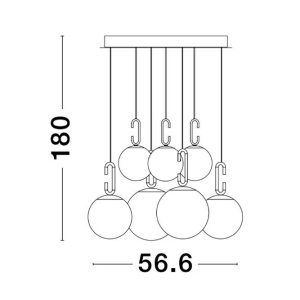 Lustra LED suspendata, dimabila, design modern Hook auriu, opal alb 56,6cm 115380 universul-luminii.ro