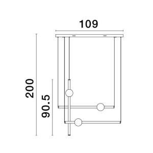 Lustra LED suspendata, dimabila, design modern Neutron auriu - Img 4