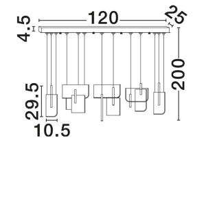 Lustra LED suspendata liniara design decorativ 3000K TOTEM - Img 8