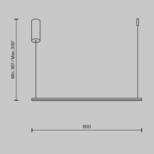 Lustra LED suspendata liniara stil minimalist Halo 80cm negru 225630 universul-luminii.ro