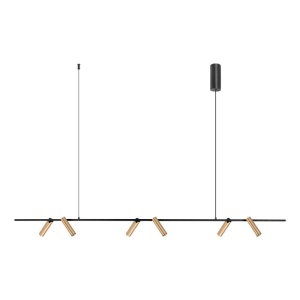 Lustra LED suspendata moderna Senta Bar negru/auriu - Img 2