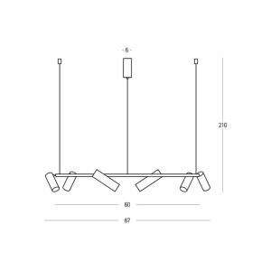 Lustra LED suspendata moderna Senta negru/auriu - Img 3