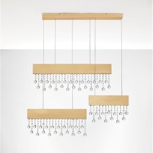 Lustra LED suspendata stil elegant CRISTA aurie - Img 3