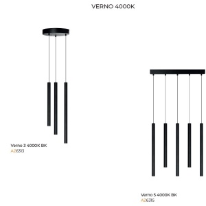 Lustra LED suspendata stil minimalist VERNO 3 negru 4000K 143980 universul-luminii.ro