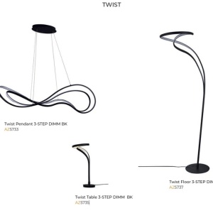 Lustra LED suspendata TWIST 3-STEP DIMM BK - Img 3