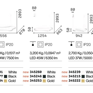 Lustra LED suspendata Waves-2 sp negru 242310 universul-luminii.ro
