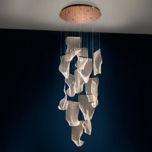 Lustra LED ultra-moderna design exclusivist 70cm Velos auriu roze SV-608428