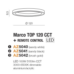 Lustra LED XXL cu telecomanda design slim circular MARCO TOP 120 CCT WH 59810 universul-luminii.ro