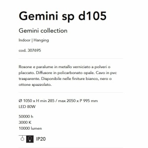 Lustra LED XXL suspendata design circular GEMINI SP D105 neagra - Img 4