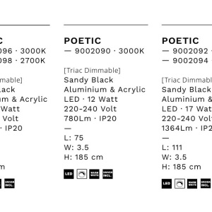 Lustra liniara cu 4 spoturi LED 3000K POETIC negru - Img 8