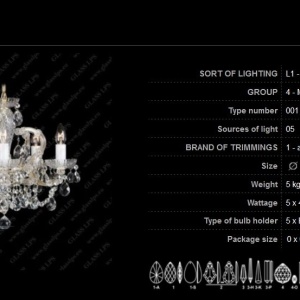 Lustra Maria Theresa cristal Bohemia L14 001/05/1 173700 universul-luminii.ro