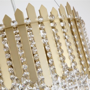 Lustra metal auriu, cristale din sticla Spear 8Lt 627100 universul-luminii.ro
