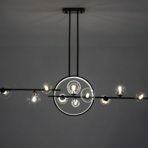 Lustra moderna cu 10 de surse de lumina si LED LINEA TWIN 120 222370 universul-luminii.ro