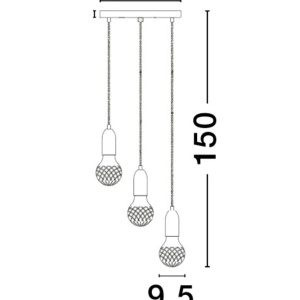 Lustra moderna cu 3 pendule design minimalist VEDA 204210 universul-luminii.ro