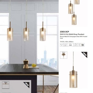 Lustra moderna cu 3 pendule Duo III 222020 universul-luminii.ro
