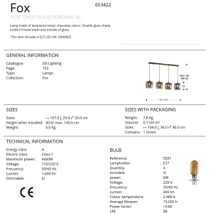 Lustra moderna cu 4 pendule Fox 4L SV-653422 65750 universul-luminii.ro