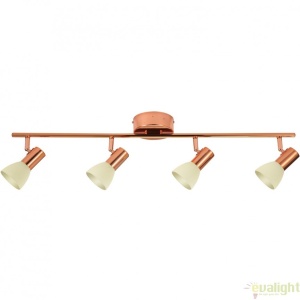 Lustra moderna cu 4 spoturi LED, finisaj cupru, L-76cm, GLOSSY 2 94739 EL