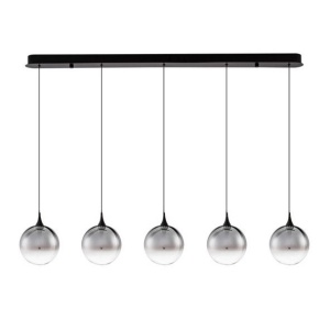 Lustra moderna cu 5 pendule LED, Metal, Sticla, Fumuriu, ORENDA