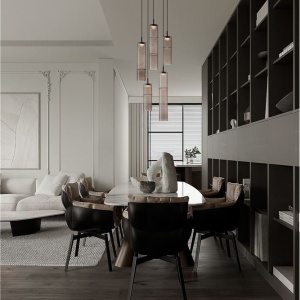 Lustra moderna cu 5 pendule LED, Metal, Sticla, Moca, SANO 245290 universul-luminii.ro
