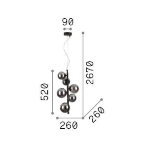 Lustra moderna cu 6 surse de lumina PERLAGE SP6 NERO 101000 universul-luminii.ro
