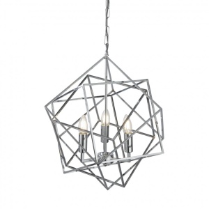 Lustra moderna design geometric Cube 3L crom 7863-3CC SRT