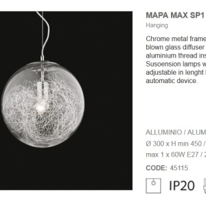 Lustra moderna glob diametru 30cm MAPA MAX SP1 D30 045115 50050 universul-luminii.ro