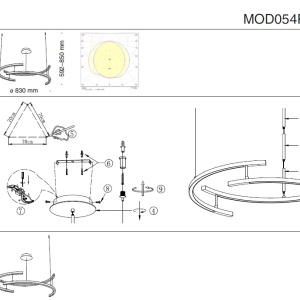 Lustra moderna LED 3000K design minimalist Line negru 201040 universul-luminii.ro