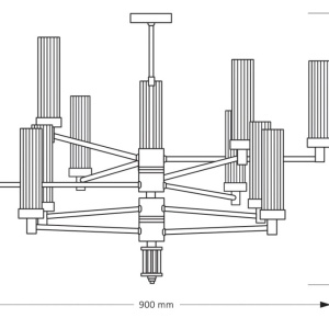 Lustra moderna realizata manual din alama Seti 12L 144210 universul-luminii.ro