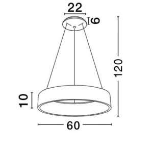 Lustra moderna suspendata LED 3000K 60cm RANDO negru NVL-6167220 82770 universul-luminii.ro