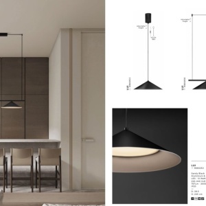 Lustra moderna suspendata LED Lui, negru 245770 universul-luminii.ro