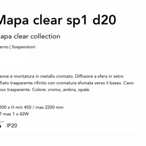 Lustra/Pendul design decorativ Mapa clear sp1 d20 - Img 4