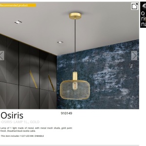 Lustra/pendul design decorativ modern Osiris auriu - Img 6
