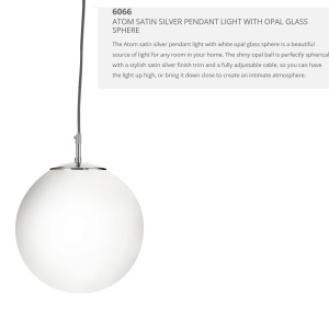 Lustra / Pendul design modern 25cm Atom silver / opal 6066 SRT 54710 universul-luminii.ro