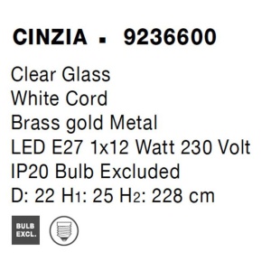 Lustra, Pendul design modern CINZIA 22cm 104250 universul-luminii.ro