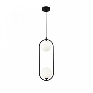 Lustra / Pendul design modern cu 2 surse de lumina Ring negru MYMOD013PL-02B