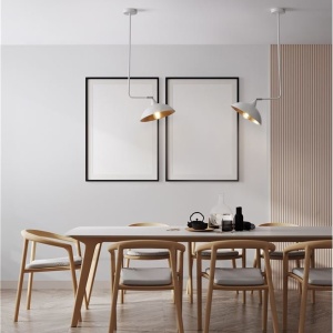 Lustra/Pendul design modern MIRBA alb - Img 2