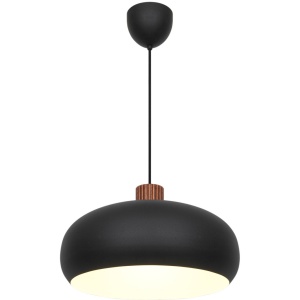 Lustra, Pendul Design Nordic Minimalist, Lemn, Metal, Aurelio negru