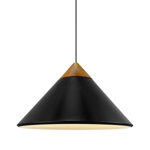 Lustra, Pendul Design Nordic Minimalist, Lemn, Metal, Kinto negru 243650 universul-luminii.ro