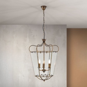 Lustra / Pendul design rustic Manto Latern HL 6-1532/3 Antik-gold OR - Img 5