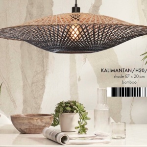 Lustra/Pendul eco din bambus Kalimantan 87cm nat/bl 178280 universul-luminii.ro