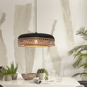 Lustra/Pendul eco din bambus Ubud double shade, bl/nat 213770 universul-luminii.ro