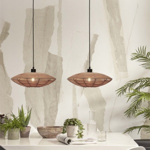Lustra/Pendul eco din ratan Tanami disc S, nat 213630 universul-luminii.ro