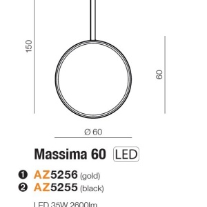 Lustra / Pendul LED design circular MASSIMA 60 BK - Img 3
