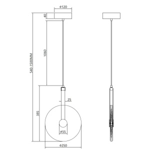 Lustra, Pendul LED metal auriu, sticla Goldi - Img 2