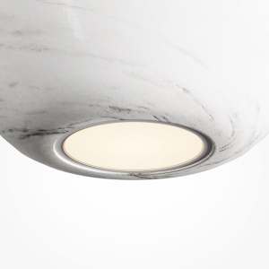 Lustra, Pendul minimalist sfera piatra alba Texture - Img 2